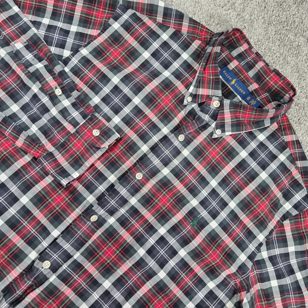 Ralph Lauren Shirt Mens XL Plaid Button‎ Preppy Classic Heritage Career Office